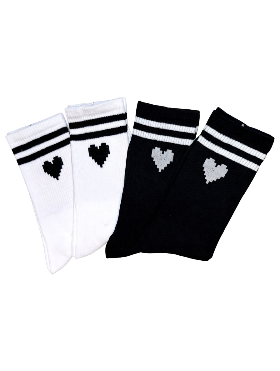 Cotton & Copper Fiber Heart Socks