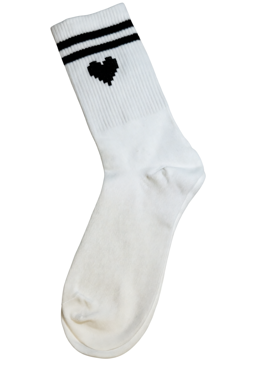 Cotton & Copper Fiber Heart Socks