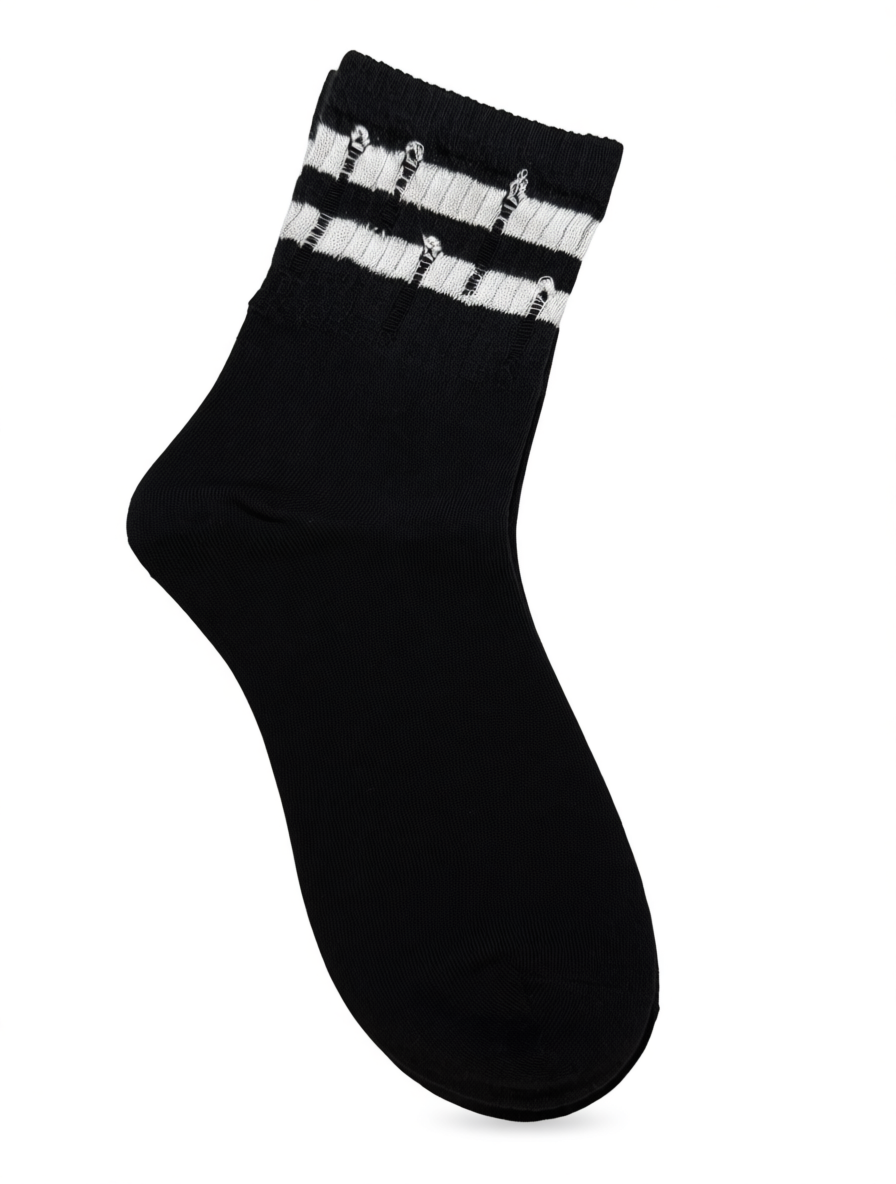 Cotton & Copper Fiber Striped Socks