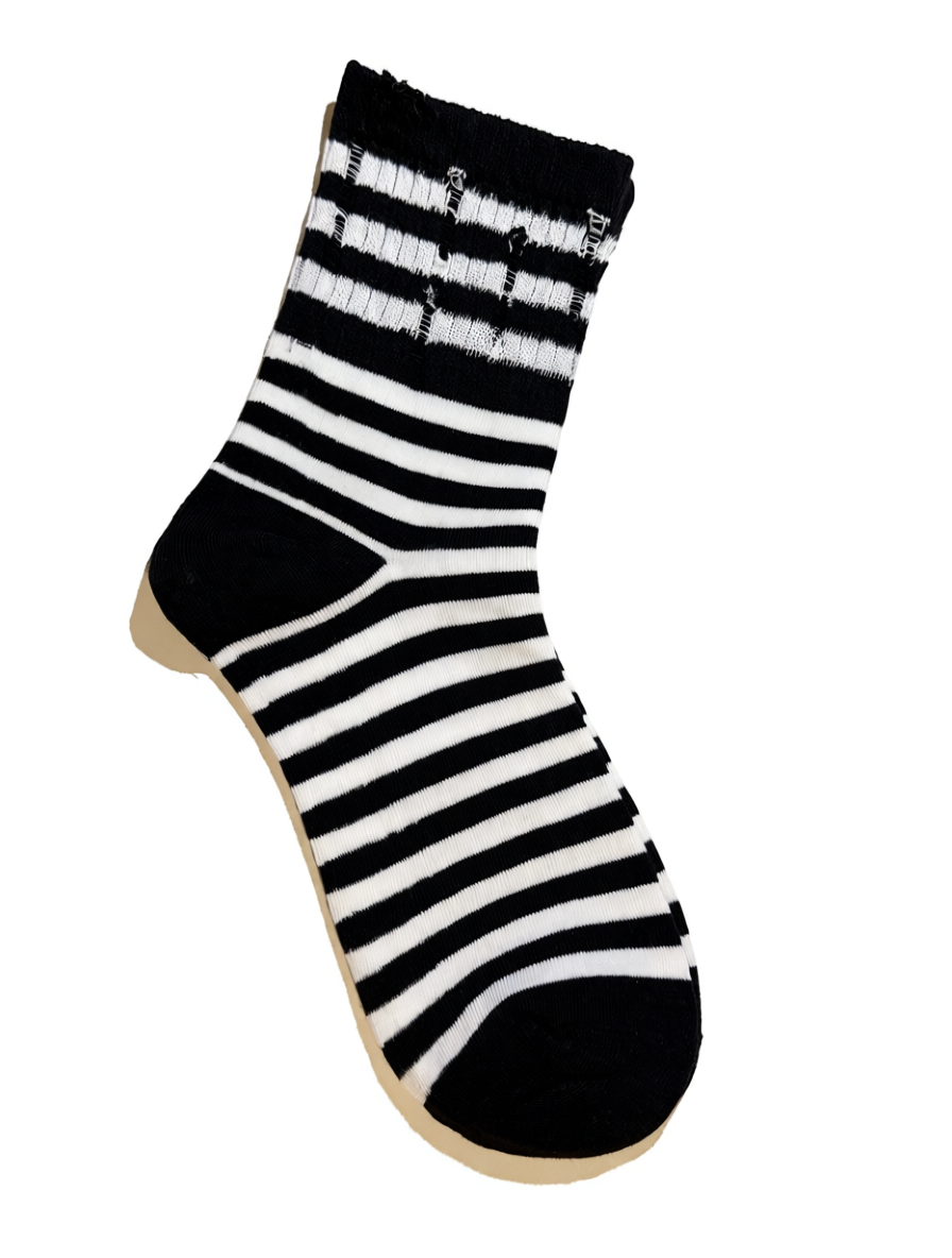 Cotton & Copper Fiber Striped Socks