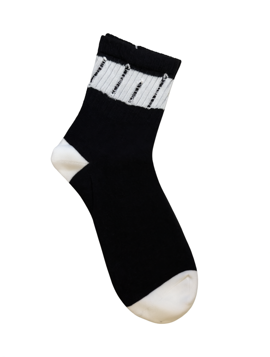 Cotton & Copper Fiber Striped Socks