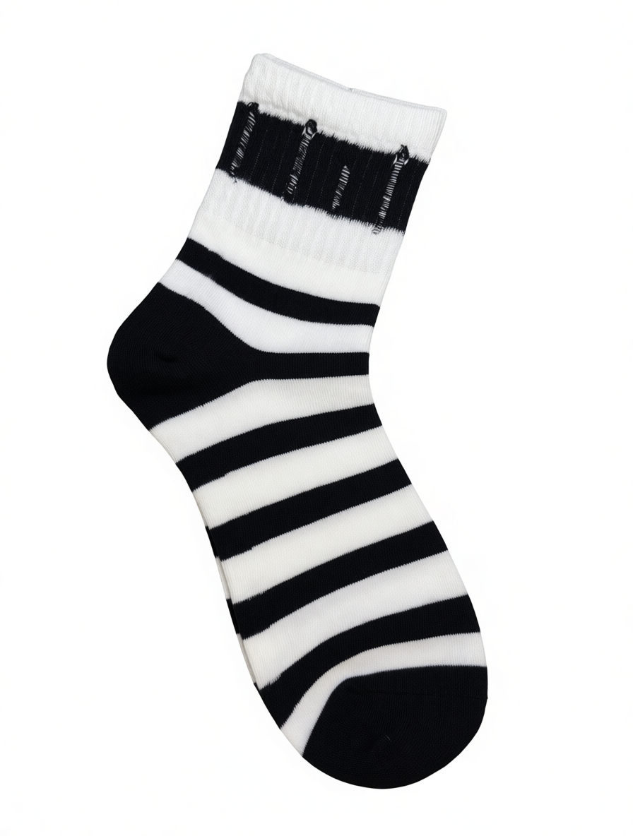 Cotton & Copper Fiber Striped Socks